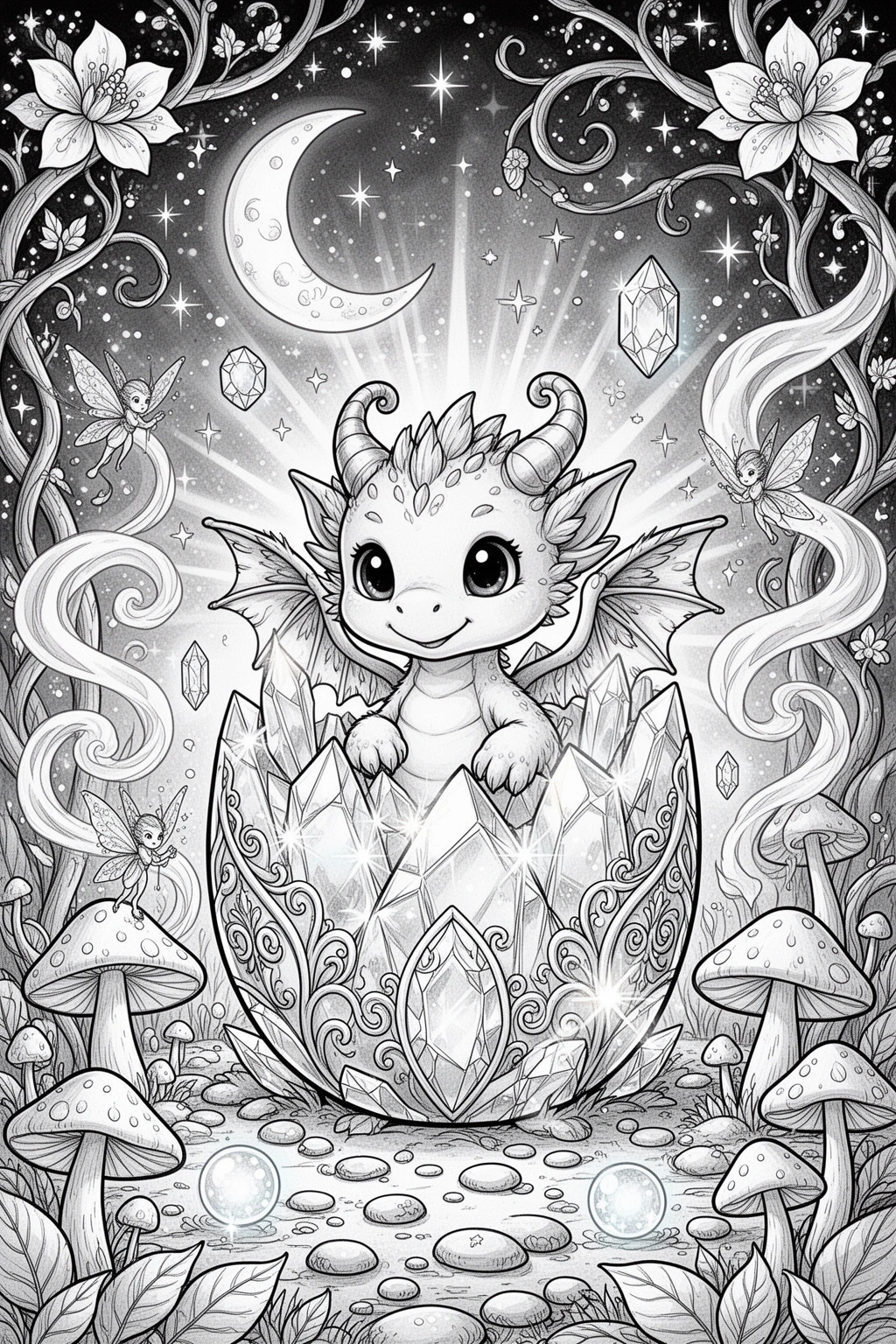 Tiny Dragon Surprise coloring page.