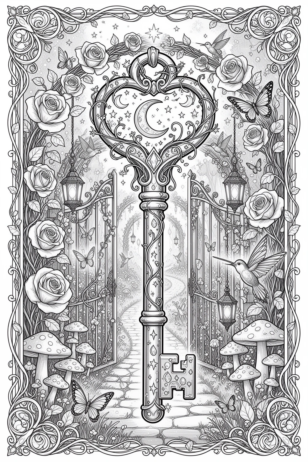 Secret Garden Key coloring page.