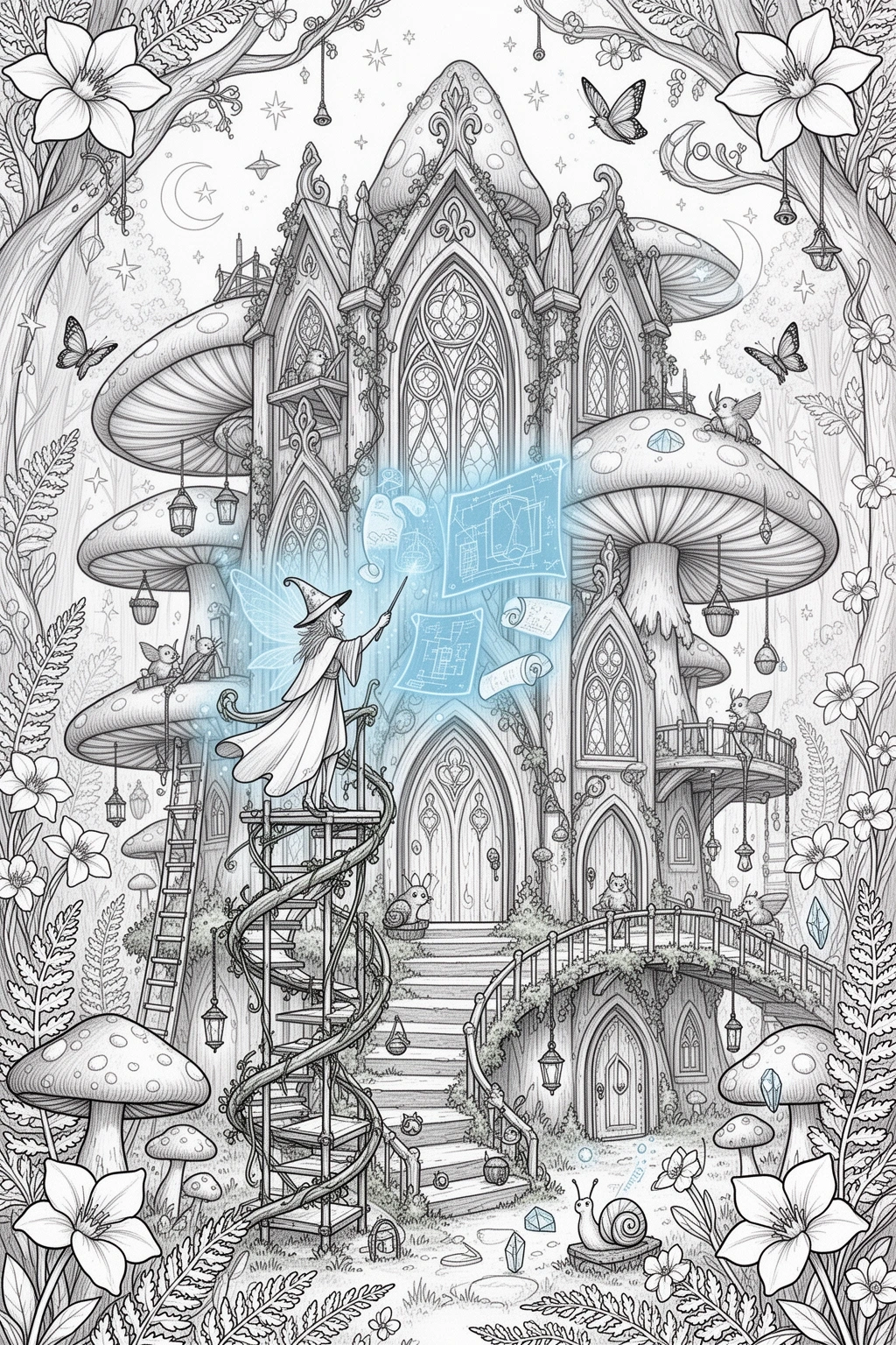 Can You Color This Magical Fairy Architect coloring page?
