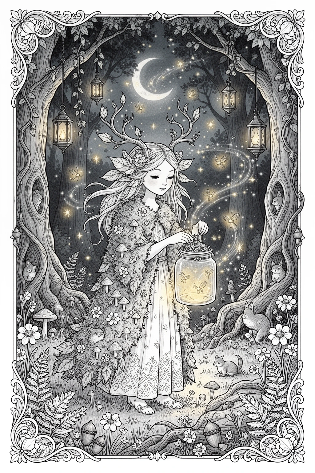 Can You Color This Enchanted Firefly Jar? Printable coloring page.