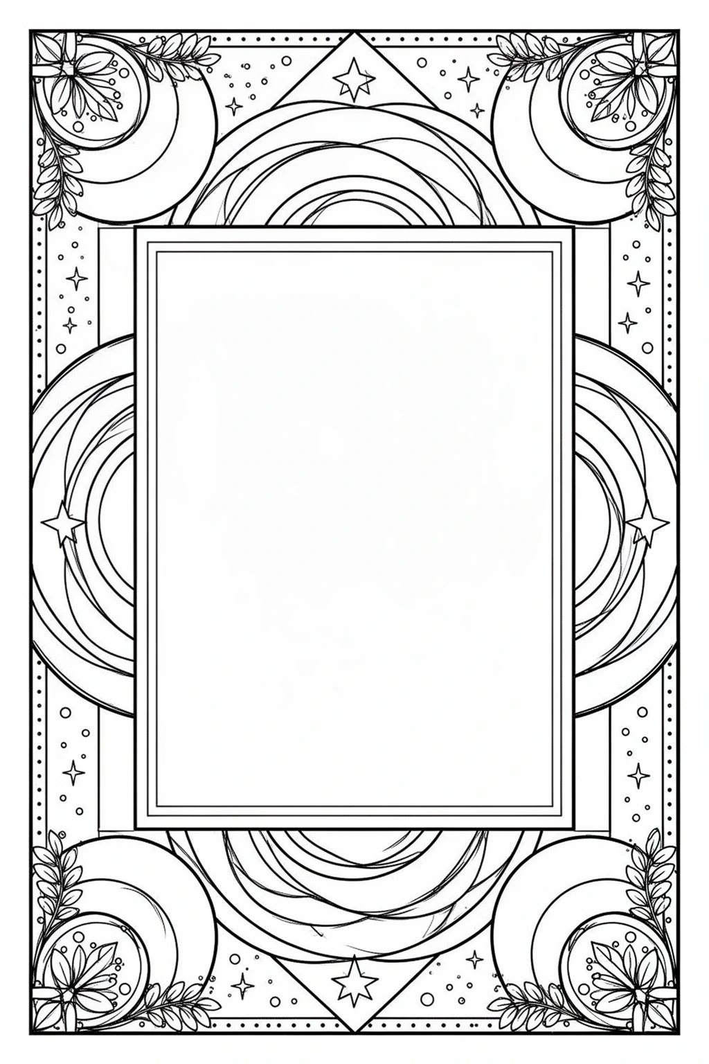 Background coloring page: Decorative Geometric Frame.